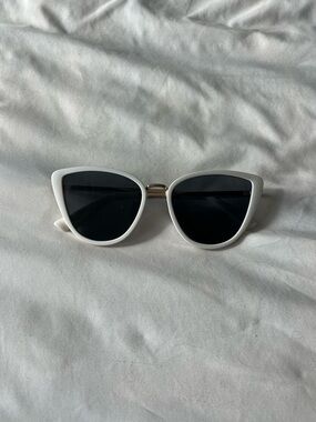 Francesca’s White + Gold Frame Cateye Sunglasses